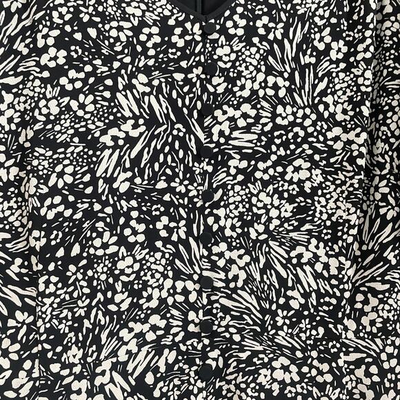 Talbots Dress Women 20W Black Button Front A Line Midi Dark Romance Office - Picture 7 of 10